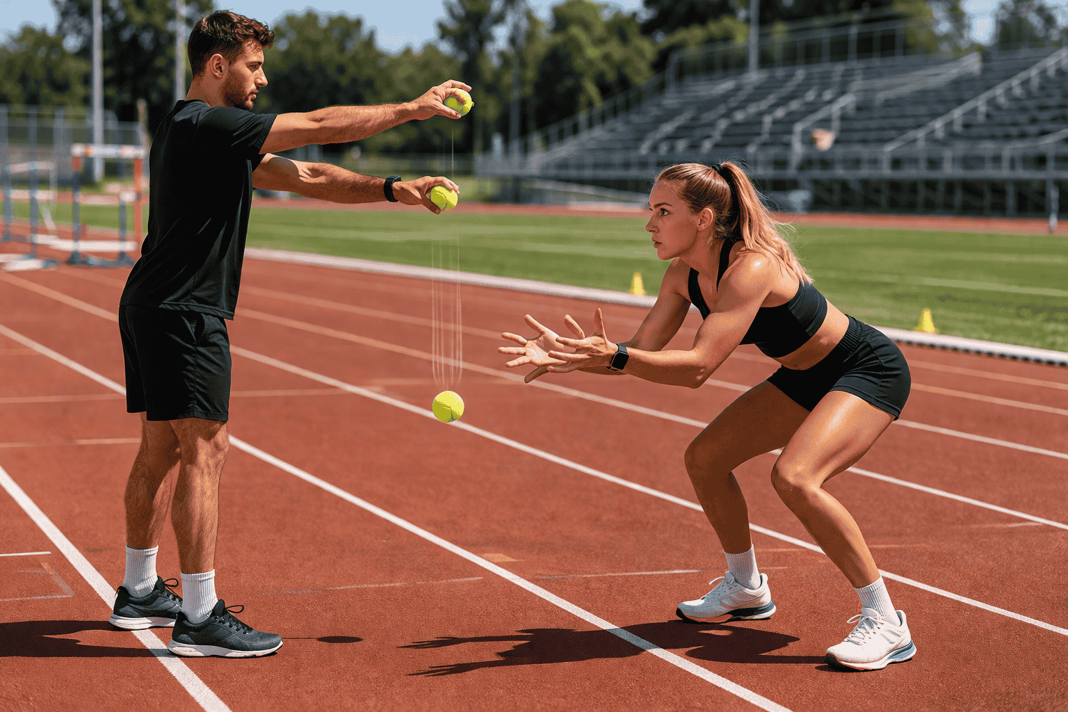 Tennisballen reactie vangen